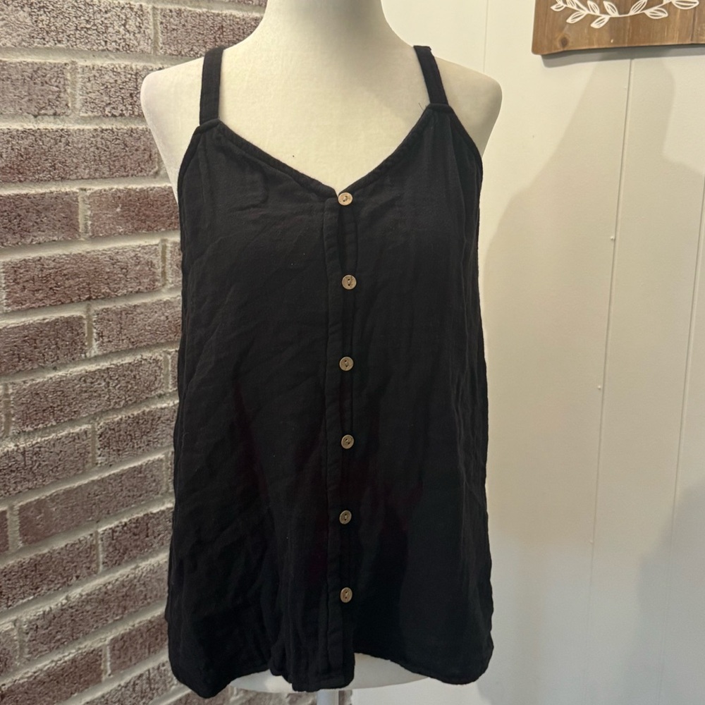 SONOMA Black Button Down Tank Top XS